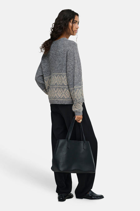 Pull col O - Dark Grey Melange