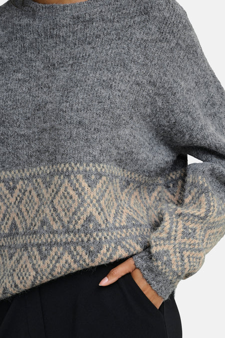 Pull col O - Dark Grey Melange