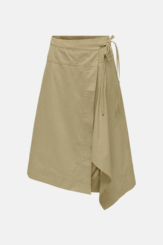 Groene 3/4 rok van JDY met wrapdetail en zijdelingse strik, lichte stof, front view