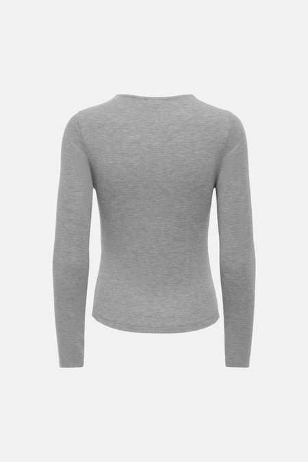 Top uni manche longue gris - JDY