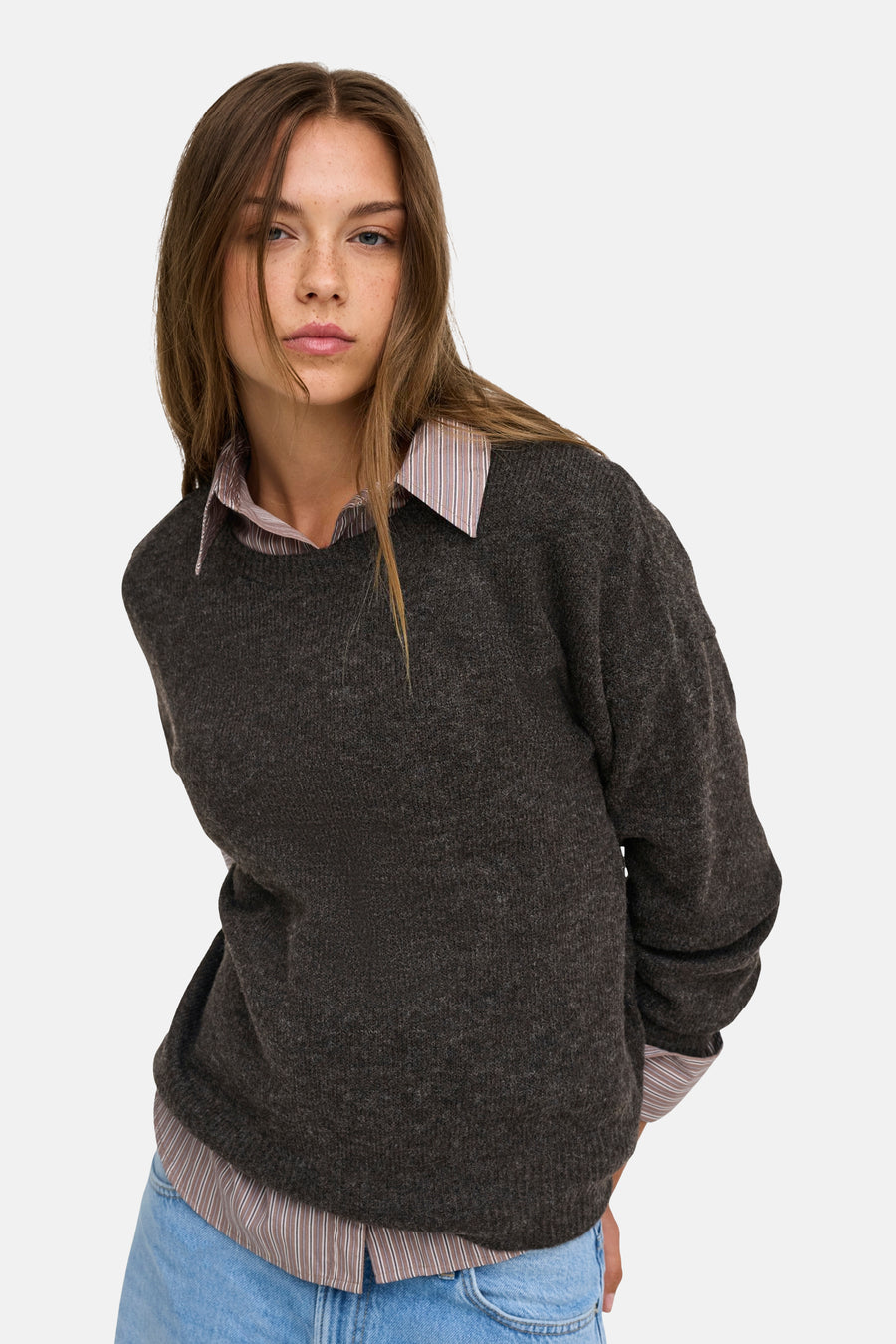 Pull col O brun - ONLY®