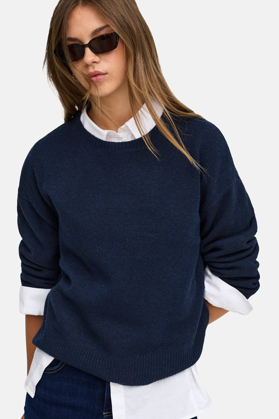 Pull col O bleu - ONLY®