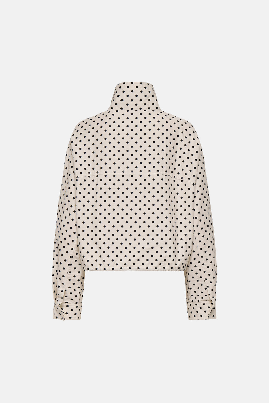Veste courte blanche à pois noirs ONLY®, dos.