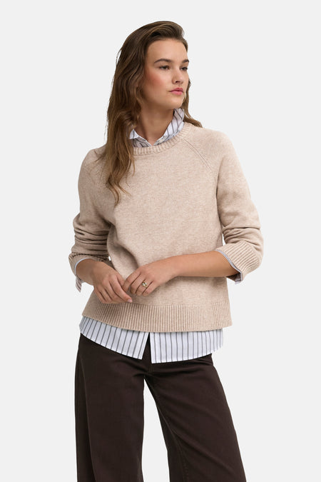 Pull col O beige - ONLY®