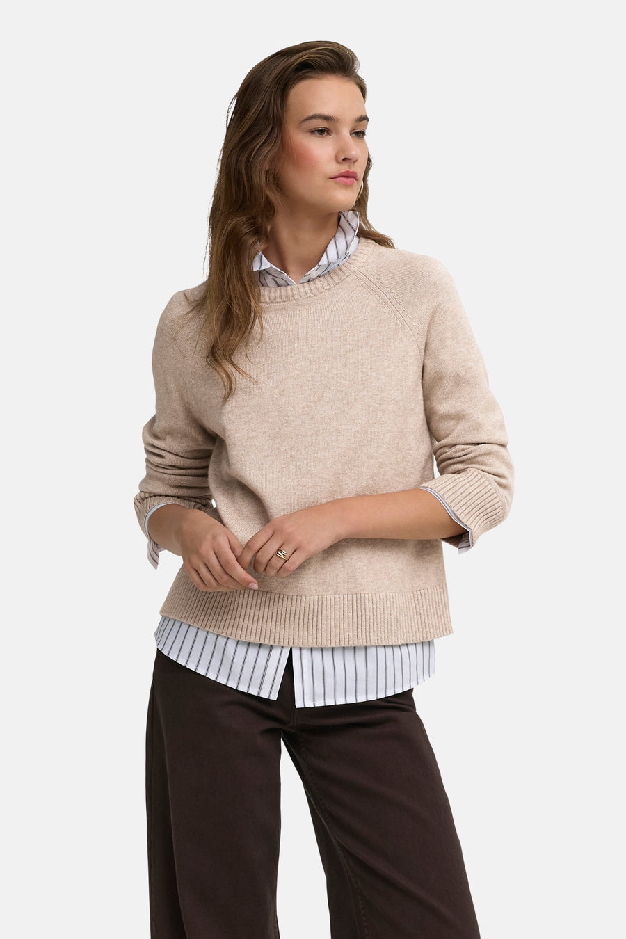 Pull col O beige - ONLY®
