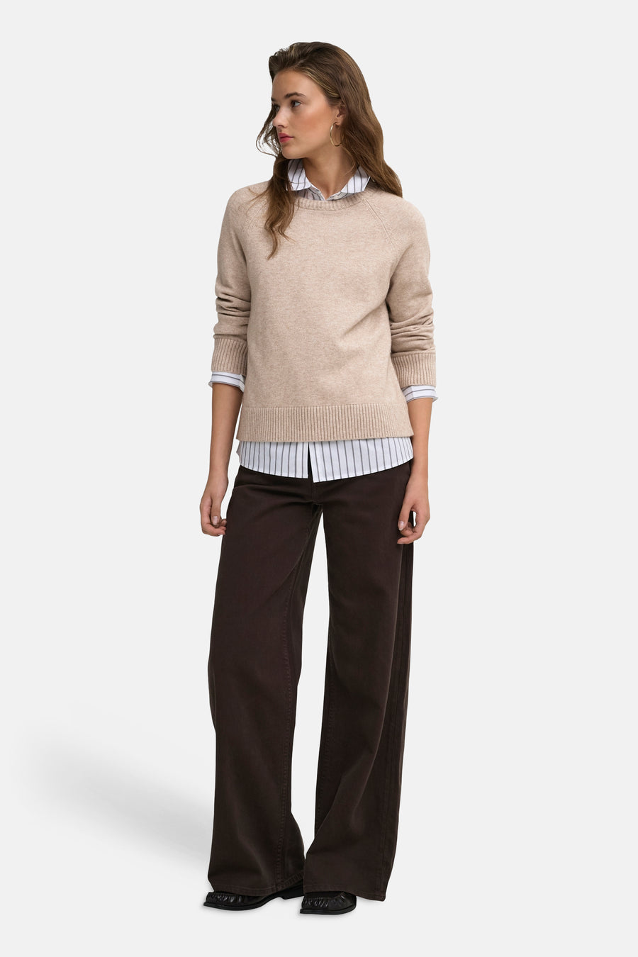 Pull col O beige - ONLY®