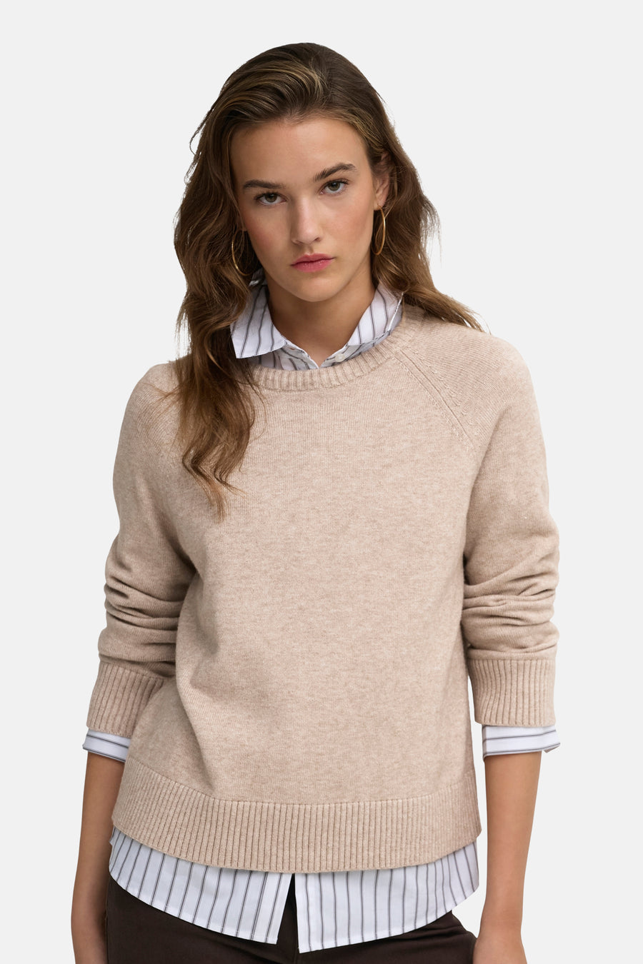 Pull col O beige - ONLY®