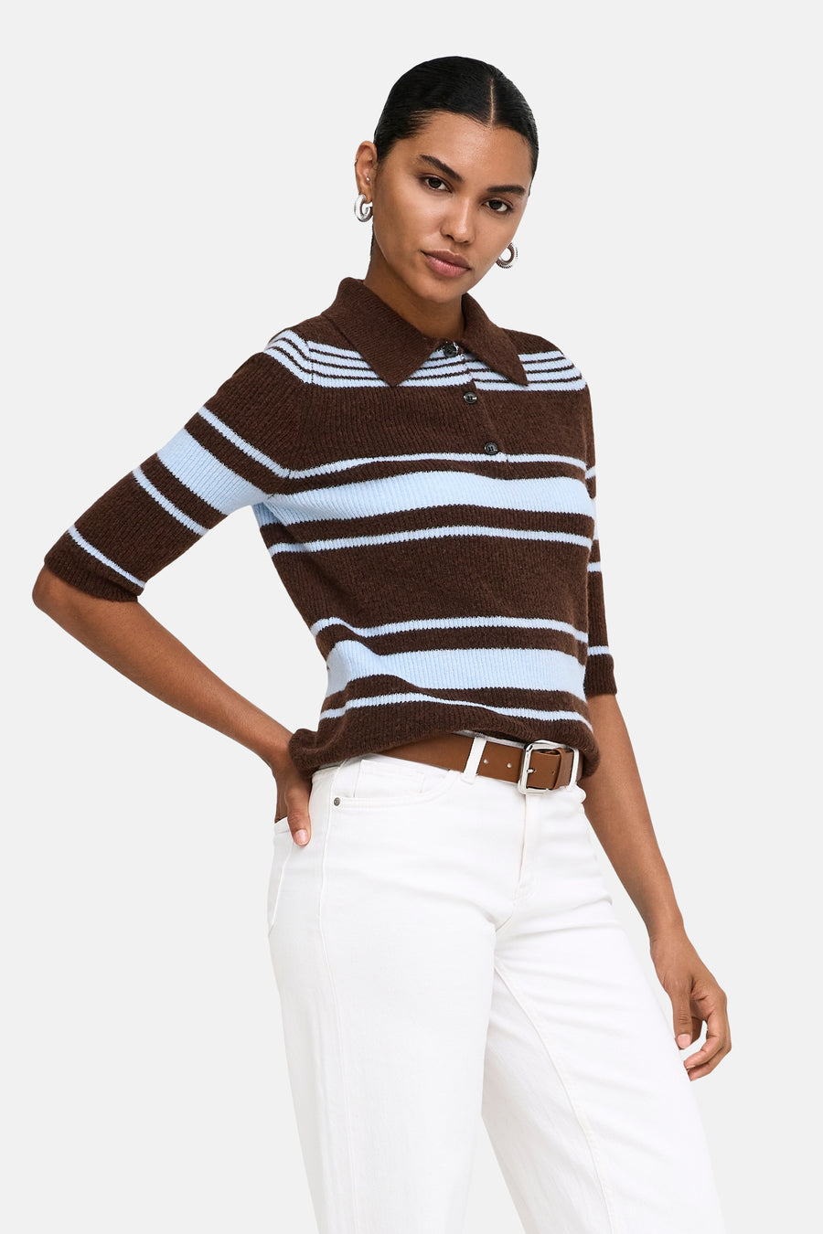 Pull col V brun - ONLY®