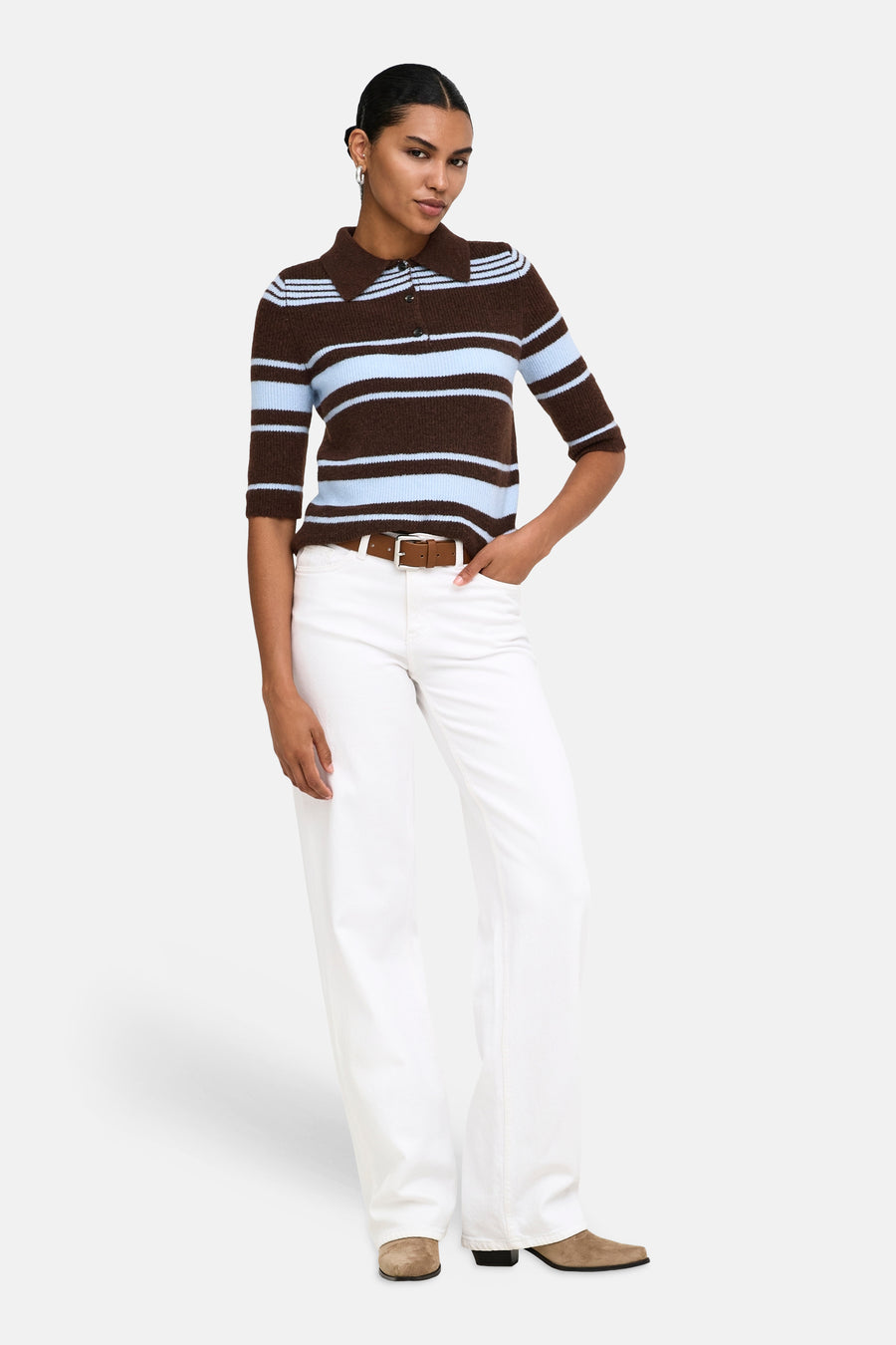Pull col V brun - ONLY®