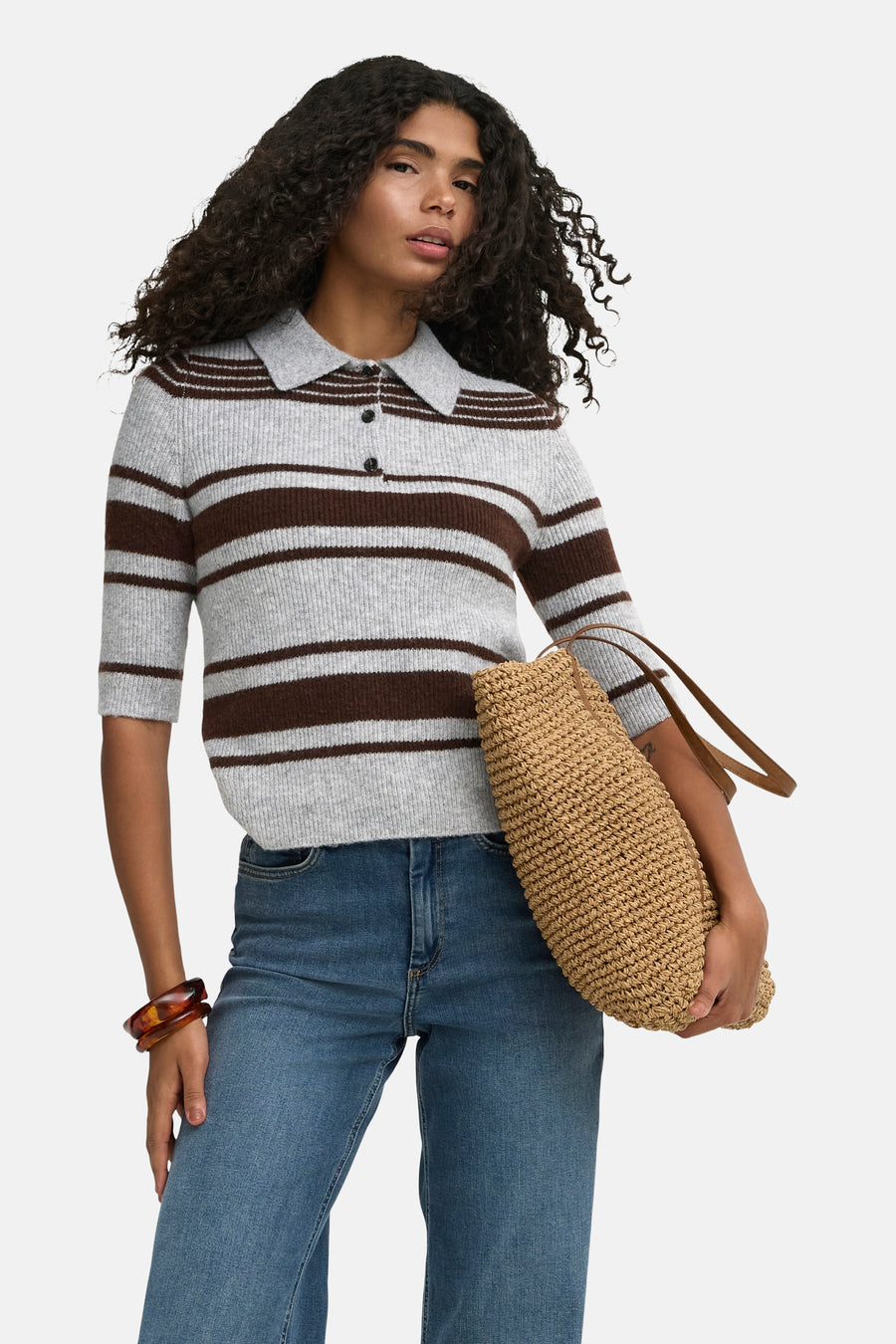 Pull col V gris - ONLY®