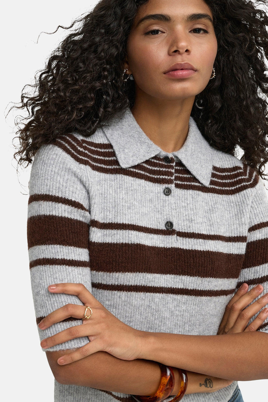 Pull col V gris - ONLY®