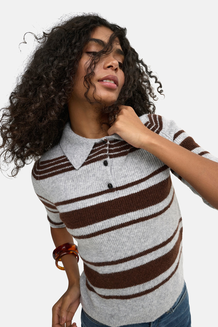 Pull col V gris - ONLY®