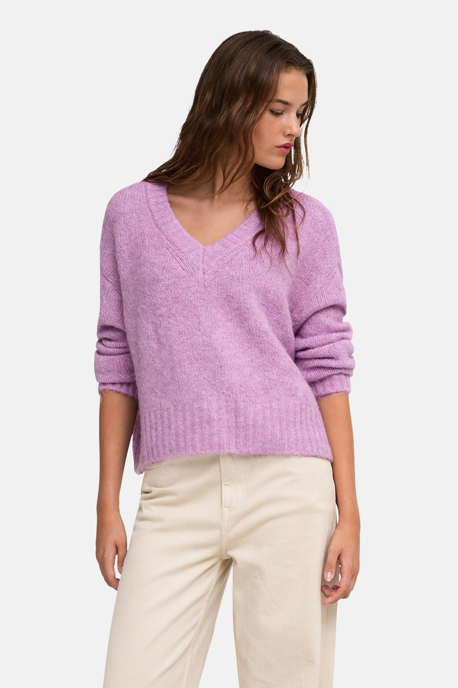 Pull col V rose - ONLY®
