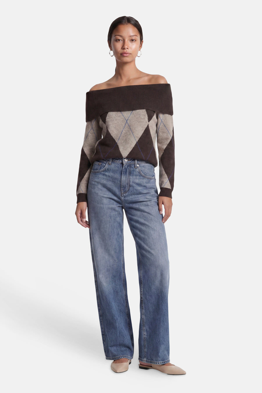 Pull (offshoulder) brun - ONLY®