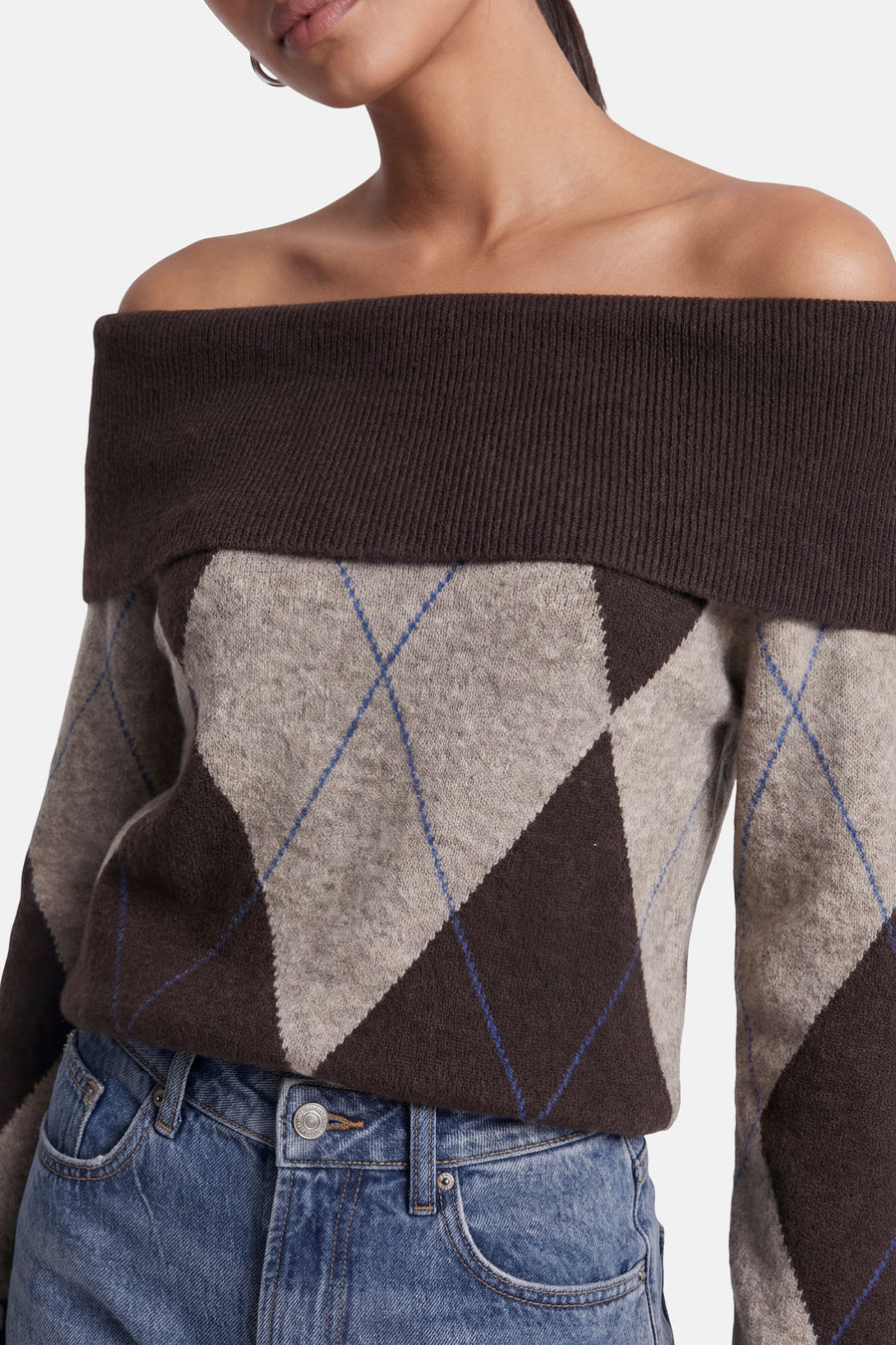 Pull (offshoulder) brun - ONLY®