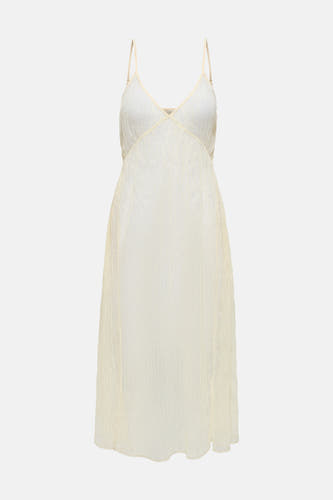 Robe sans manches écru d'ONLY® avec texture de dentelle délicate, col en V et fines bretelles spaghetti.