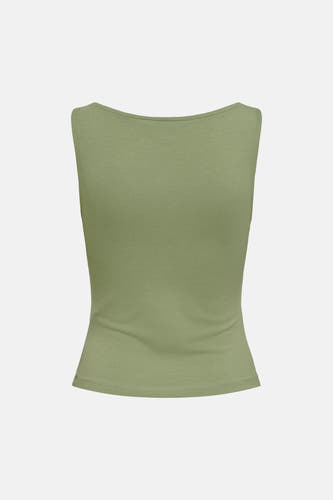 Haut sans manches vert ONLY®, encolure bateau au dos.