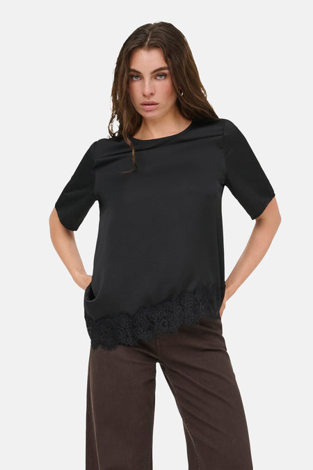 Top uni manche courte noir - JDY