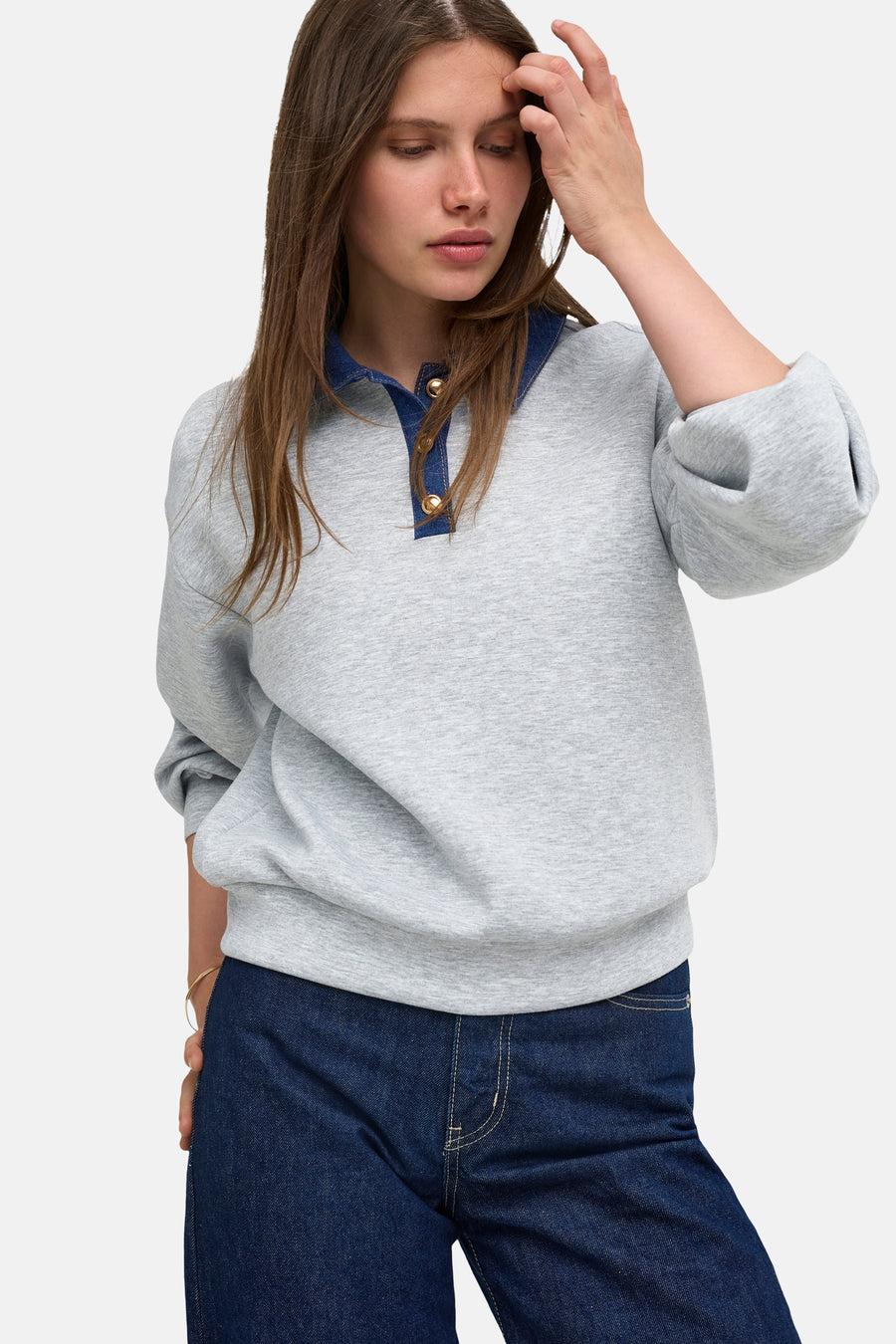 Sweat col O gris - ONLY®