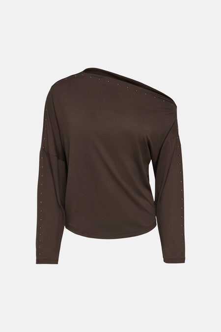Top uni manche longue brun - ONLY®