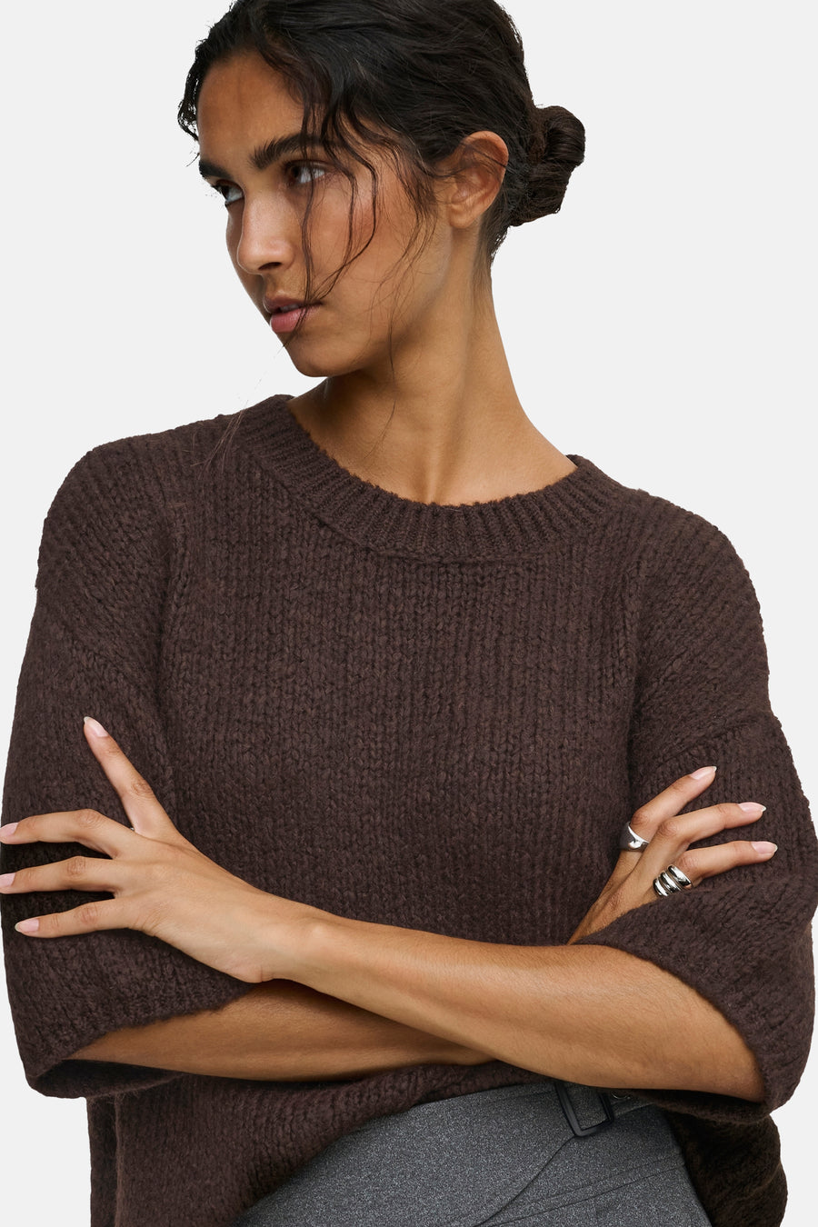 Pull col O brun - JDY