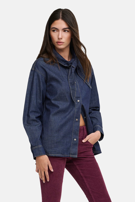 Chemise à manches longues - dark blue denim