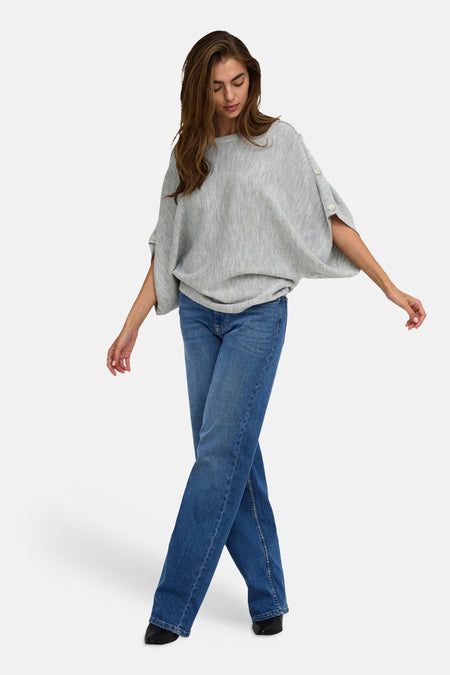 Pull col O - Light Grey Melange