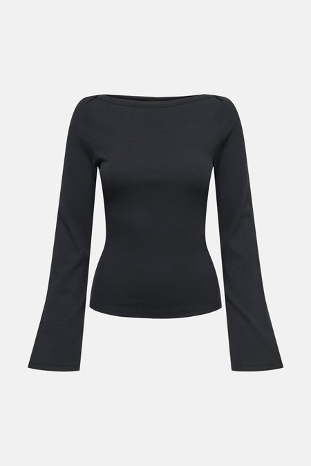 Top uni manche longue noir - JDY