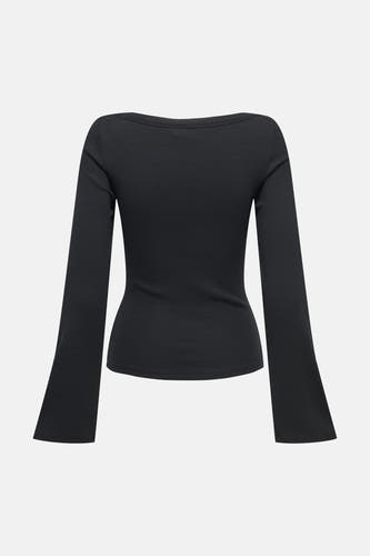 Top uni manche longue noir - JDY