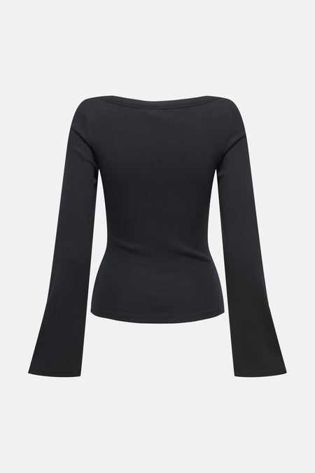 Top uni manche longue noir - JDY