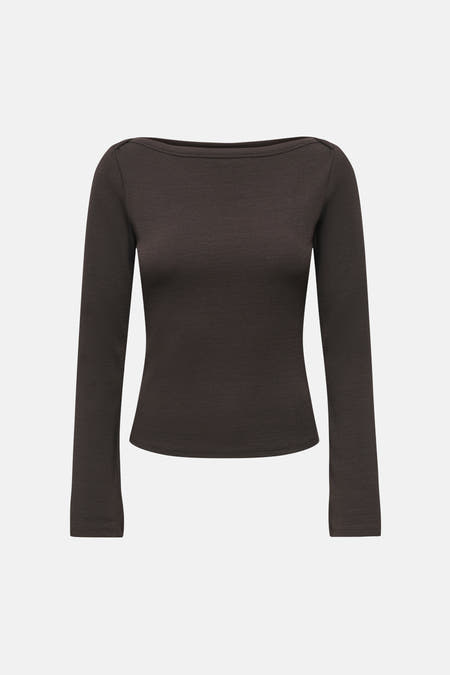 Top uni manche longue brun - JDY