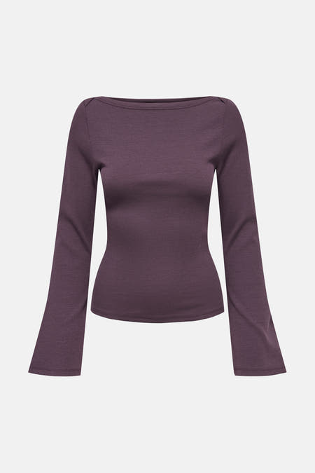 Top uni manche longue mauve - JDY