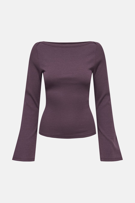 Top uni manche longue mauve - JDY