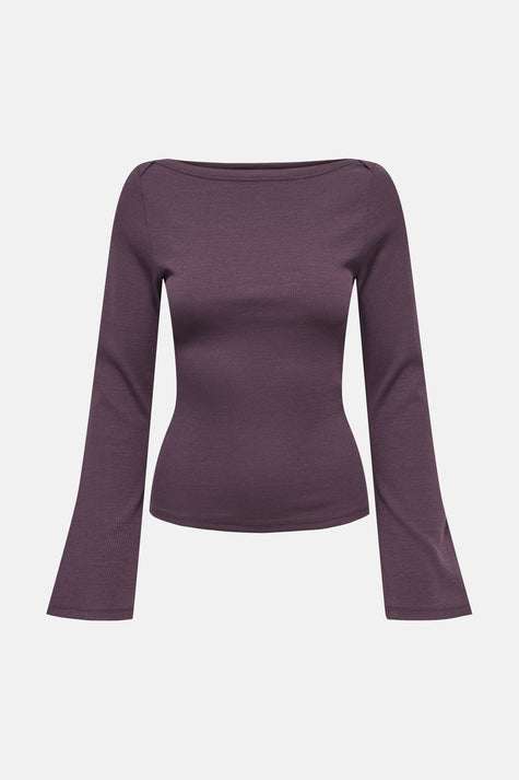 Top uni manche longue mauve - JDY