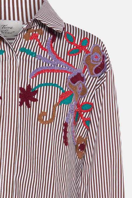 Blouse à manches longues - brun