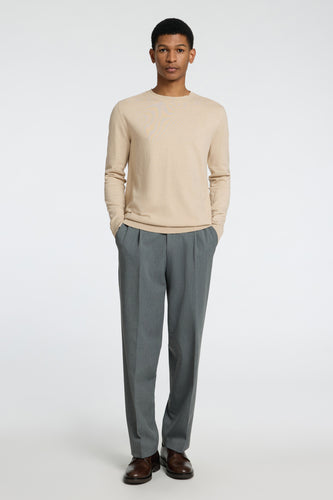 Pull à col rond - beige - SELECTED