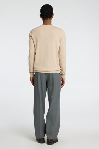 Pull à col rond - beige - SELECTED