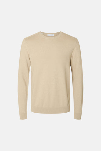 Pull à col rond - beige - SELECTED