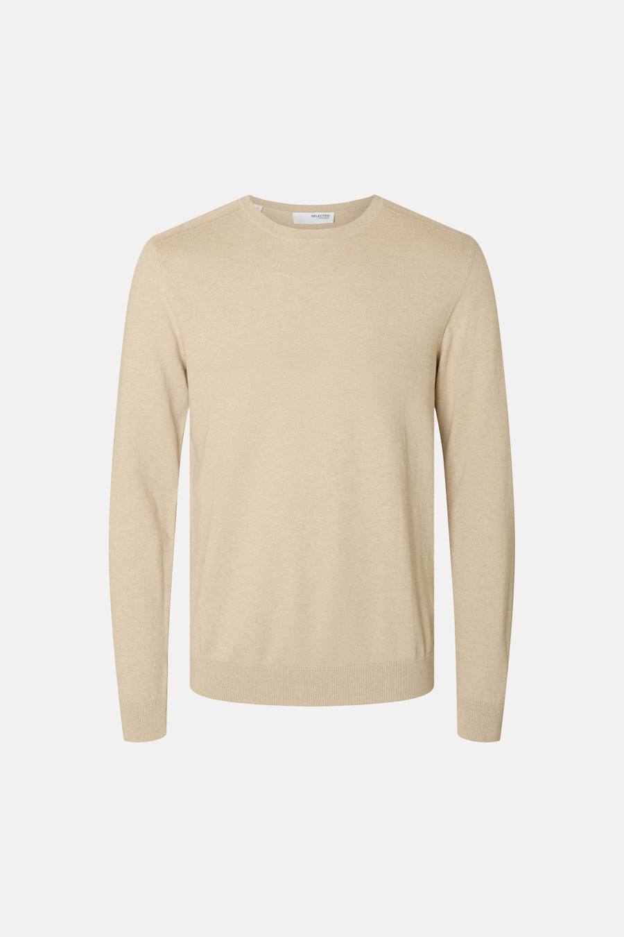 Pull à col rond - beige - SELECTED