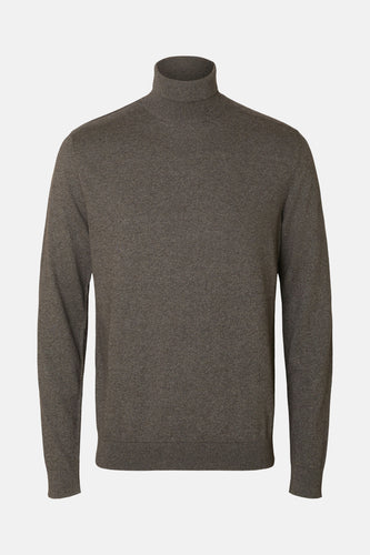 Pull à col roulé - brun - SELECTED