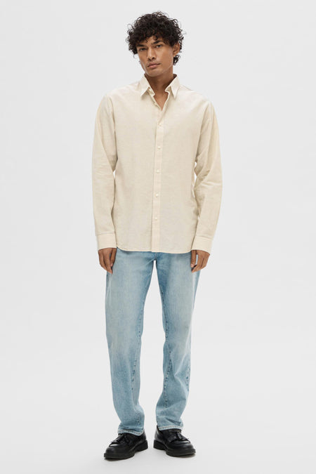 Chemise &agrave; manches longues - beige