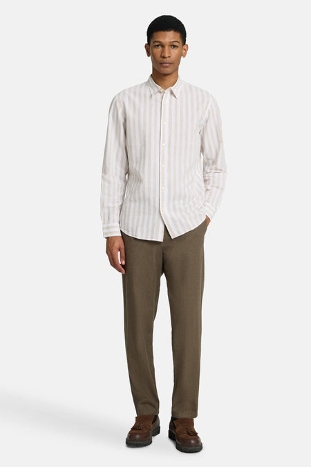 Chemise &agrave; manches longues - beige