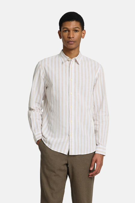 Chemise &agrave; manches longues - beige