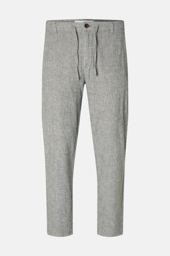 Pantalon bleu de SELECTED avec cordon de serrage et texture subtile.
