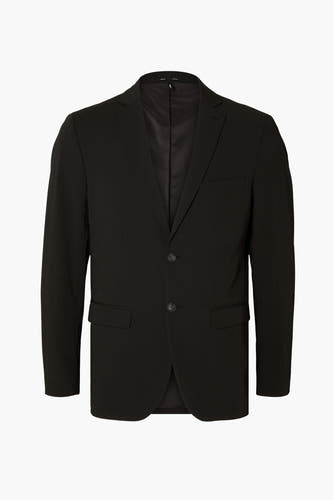 Blazer noir de SELECTED, avec revers, deux boutons et poches.