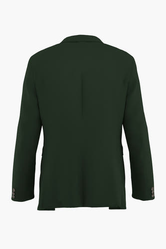 Blazer vert de SELECTED, vu de van derrière, avec détail de bouton sur la manche.