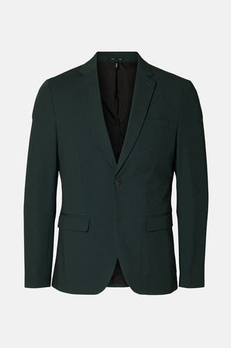 Blazer vert de SELECTED, avec une fermeture à boutons et des poches.