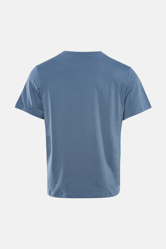 T-shirt bleu à manches courtes de SELECTED, tissu uni et col rond, dos.