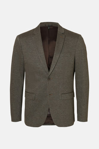 Blazer marron de SELECTED, avec deux boutons et des poches à l'avant.