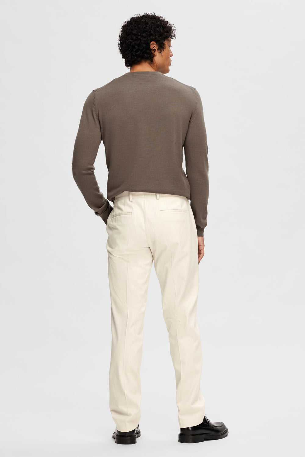 Pantalon de costume Écru - SELECTED